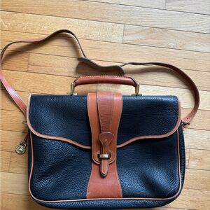 Authentic Dooney & Bourke Black and Brown AWL Vintage Equestrian Collection